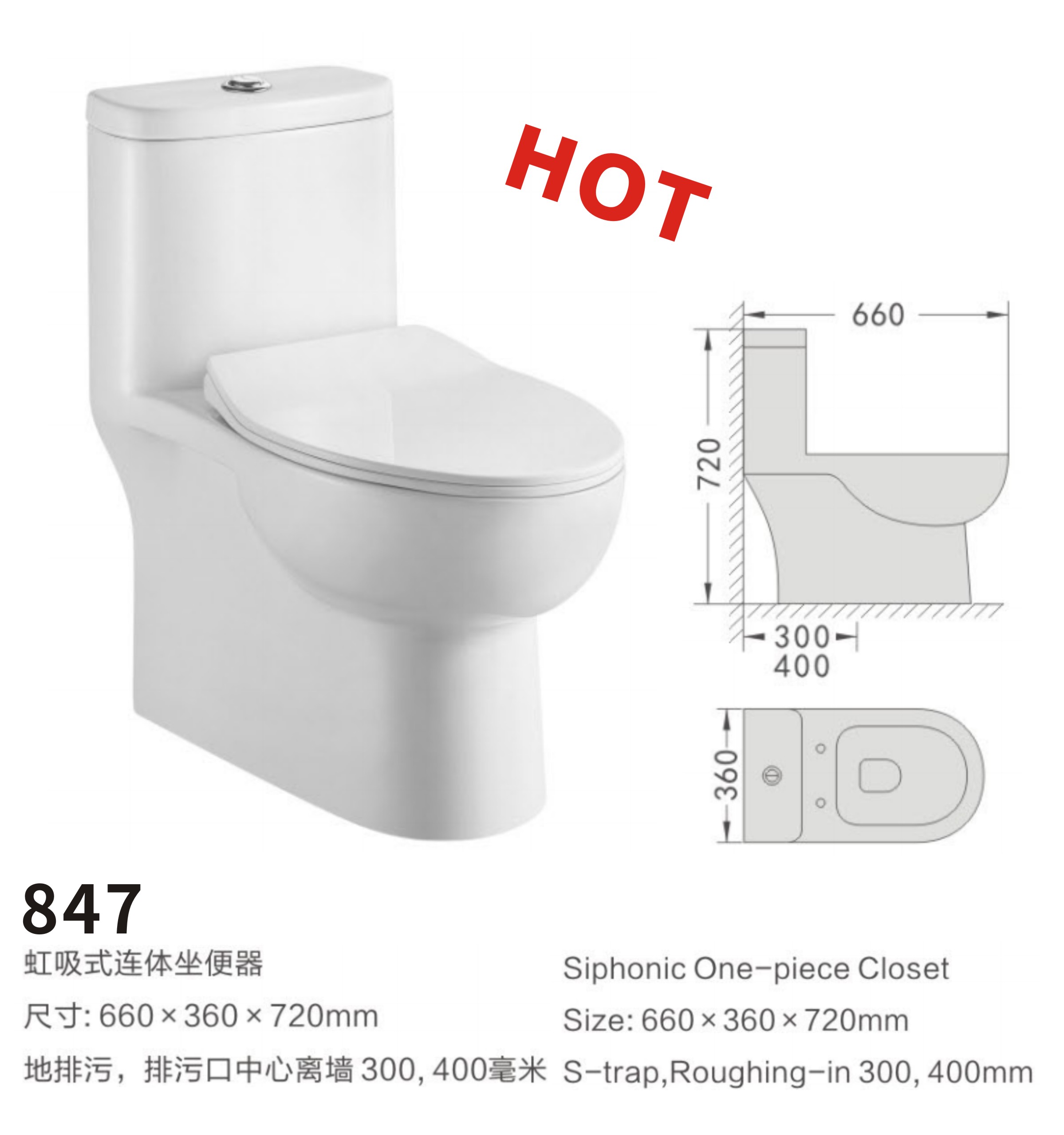 847 One piece toilet